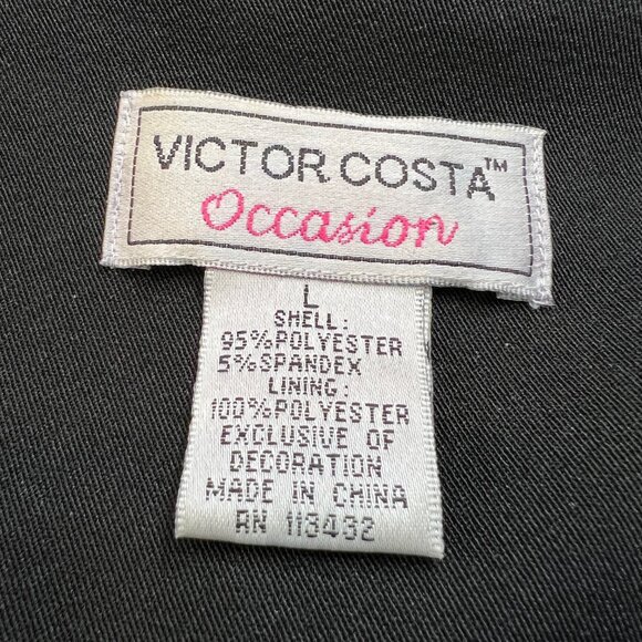 Victor Costa Black Jacket with Gold Buttons and Detailing Designer VTG Couture - Picture 4 of 14